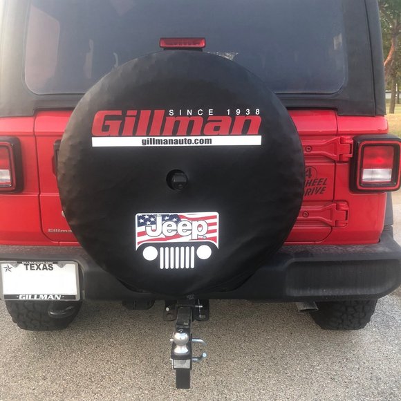 NEW Jeep Wrangler Spare Wheel Cover | Leather 17 inch | Gillman Auto | Patriotic - Picture 2 of 4